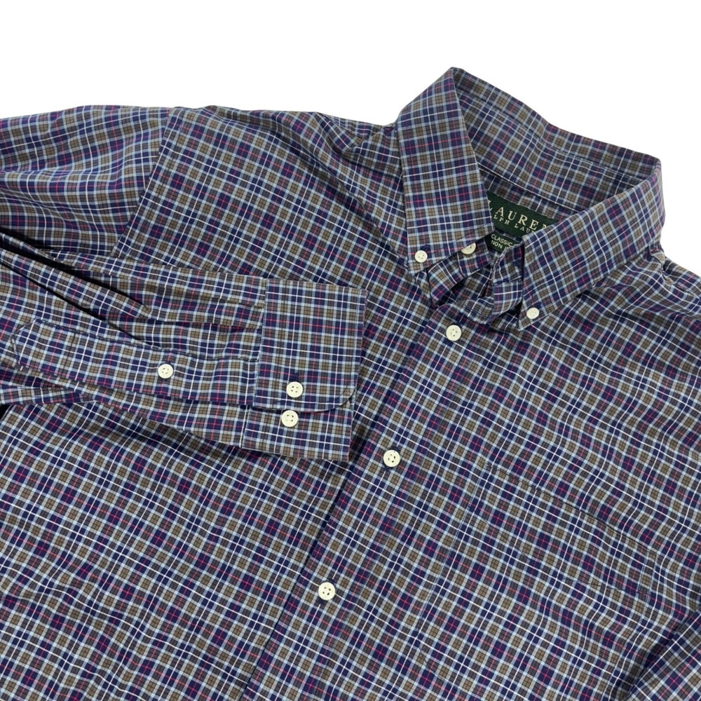 Lauren Ralph Lauren Plaid Button Down Shirt Mens  Non Iron 16.5 34/35 (L)